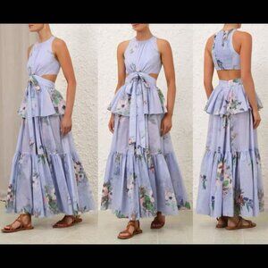 Zimmermann Size 0 Blue 100% Cotton Midi Dress